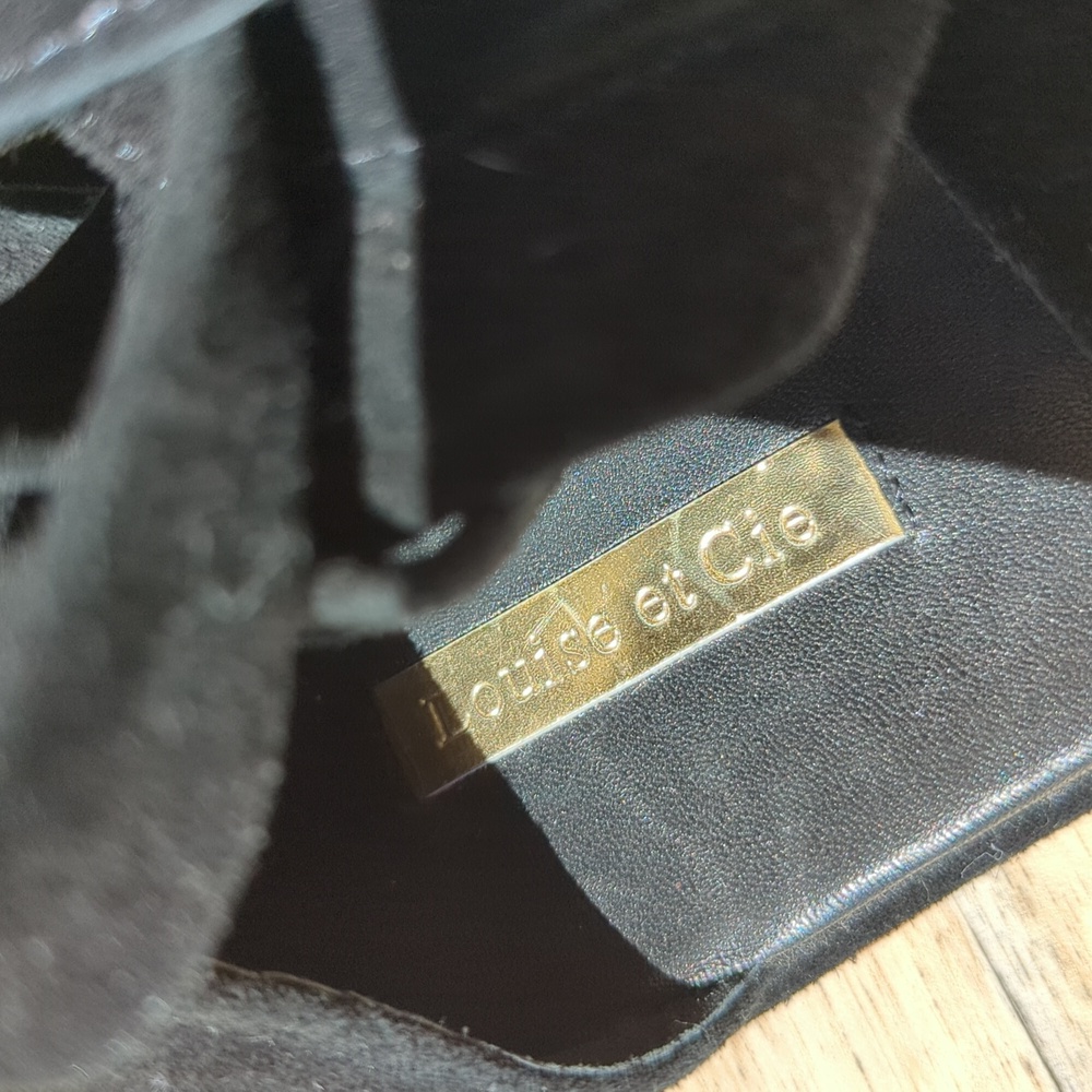Louise et Cie Lo Clover Black Leather Suede Tie Zipper Sandals Shoes Size 8 - Picture 9 of 9